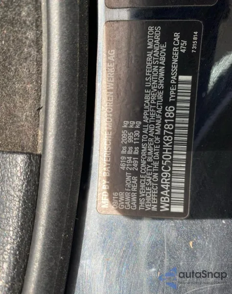 2017 BMW 430Xi z USA, uszkodzony, nr VIN WBA4R9C50HK878186